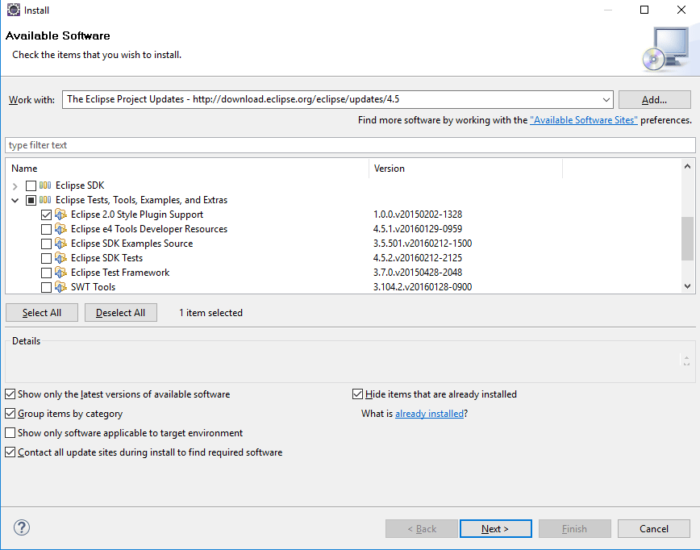 install eclipse 2.0 UI style plugin