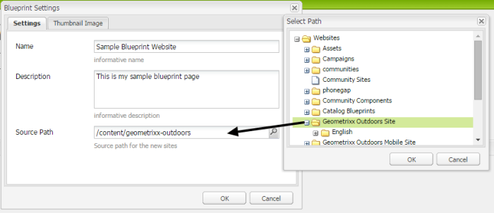 AEM MSM Blueprint page setting in aem