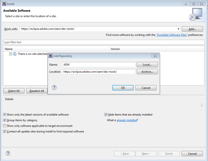 add aem plugin repository