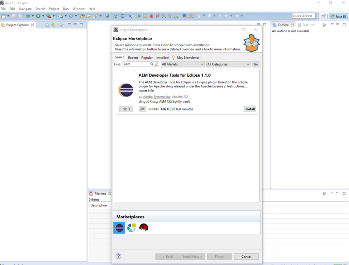 install aem plugin in eclipse